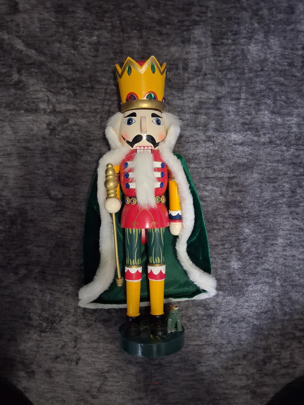 Frog Prince Nutcracker Figure 17inch w/Green Cape Christmas Decor